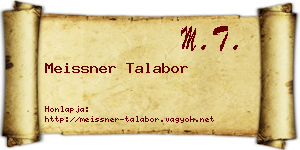 Meissner Talabor névjegykártya